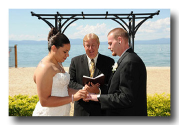 Pastor Robert Orr conducting a wedding ceremony