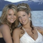 The bride poses with her best friend