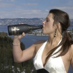 Having a champagne toast