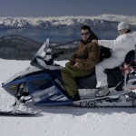 Snowmobile wedding on the mountain