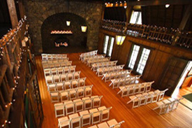 The wedding area as seen from the balcony