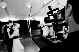 The first dance being videotaped