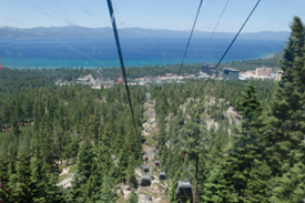 The gondola ride up the mountain