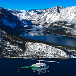 Hovering aircraft over the lake